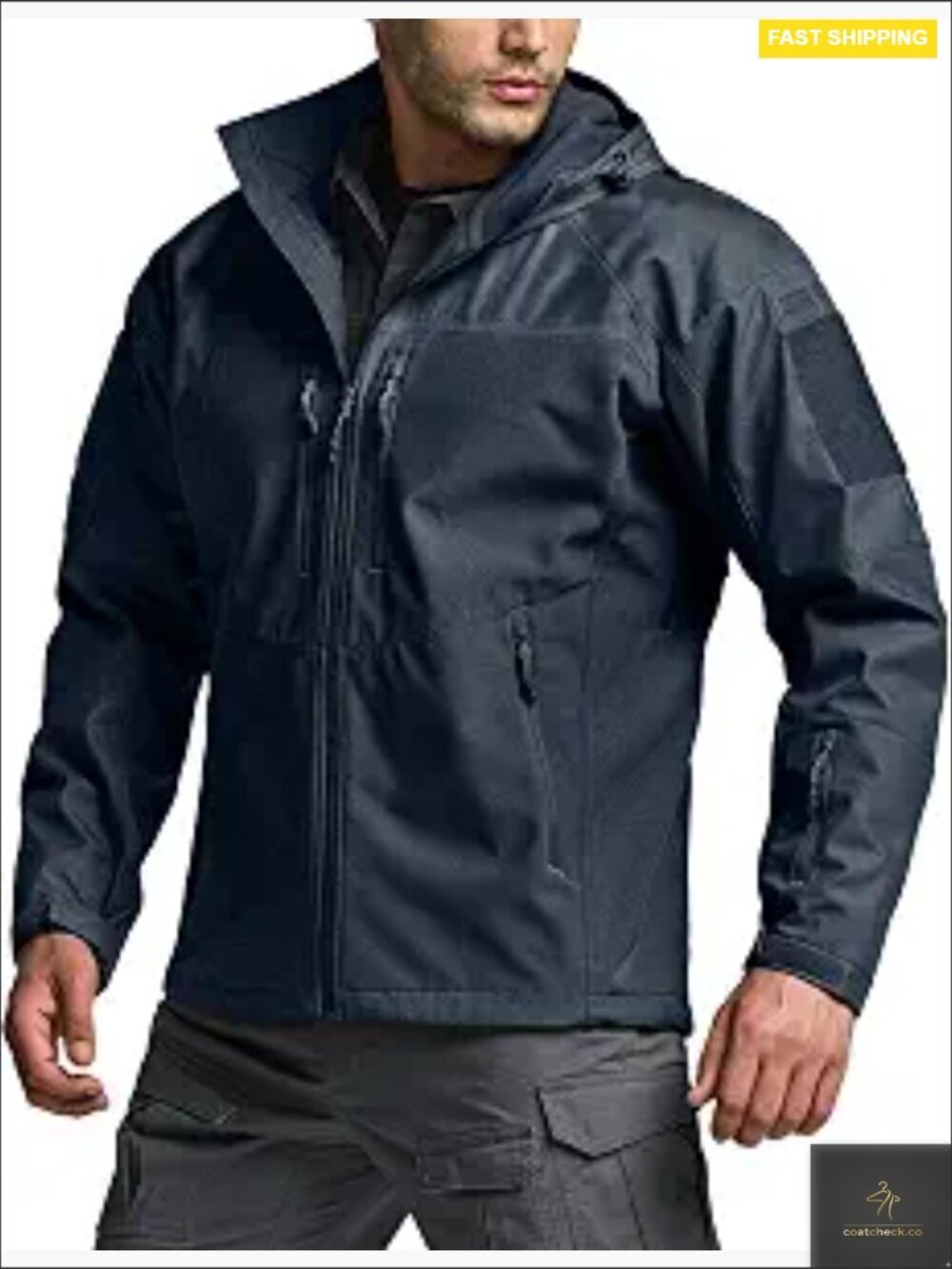 Tactical Softshell Jacket Fleece Lined Windproof Water Resistant Outdoor Rain